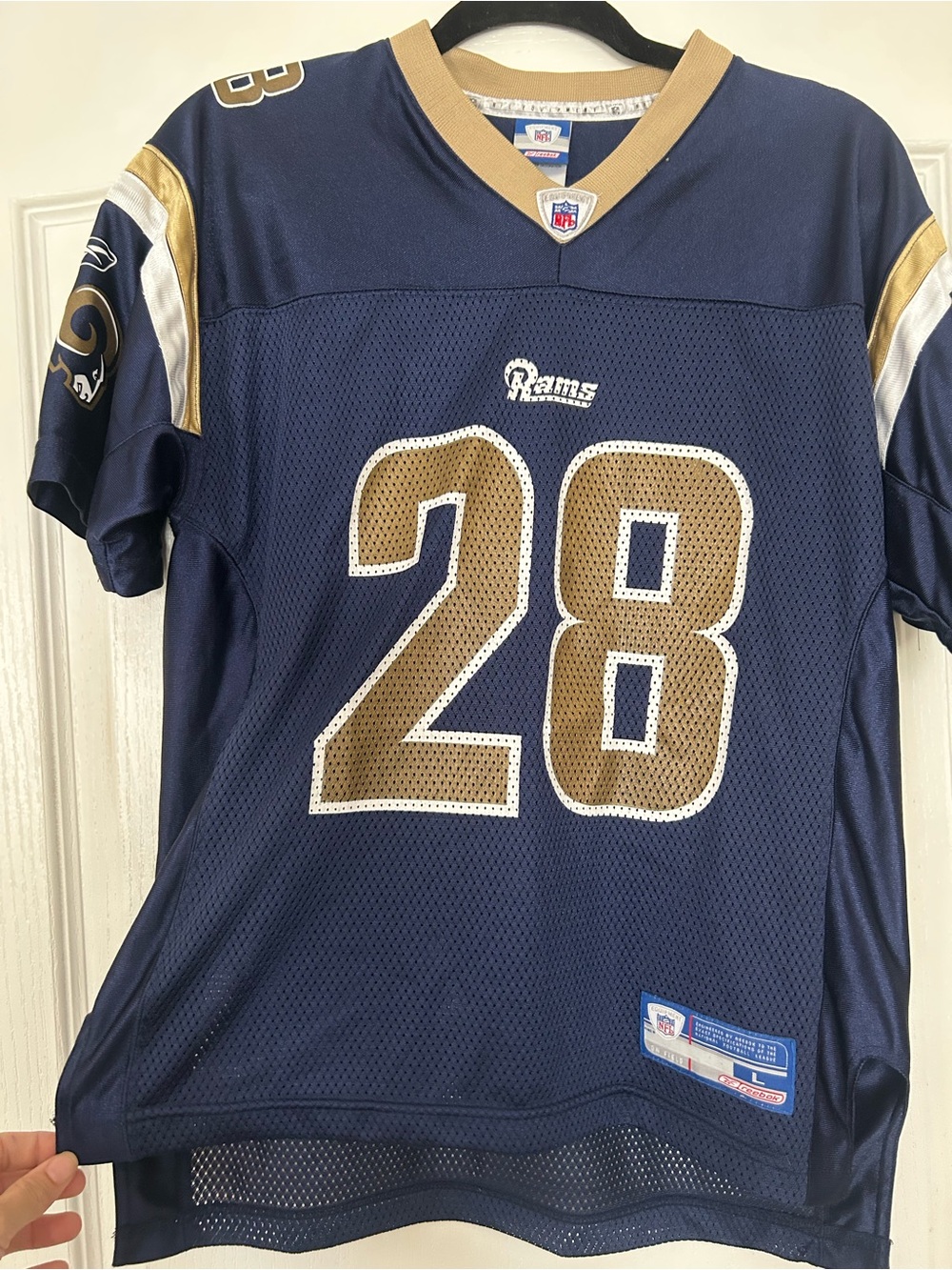 NFL Rams Navy and Gold #28 Jersey